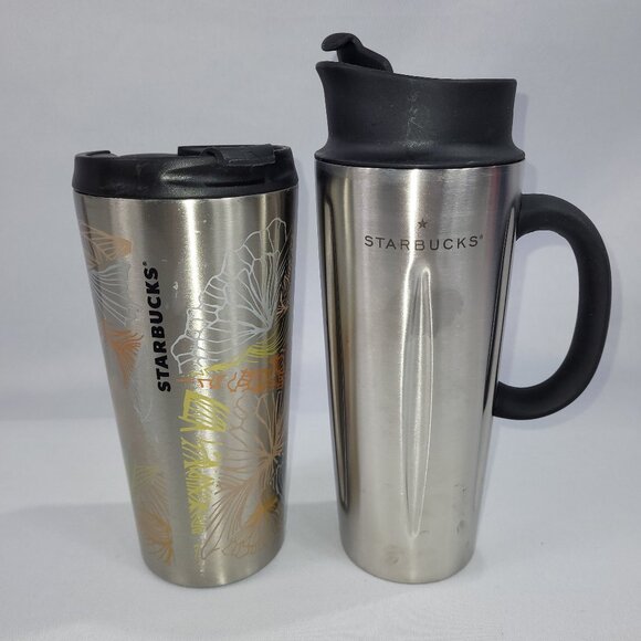 Starbucks Vintage Coffee Travel Mug & French Press Stainless Steel Barista Set - Picture 1 of 1